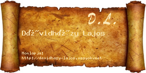 Dávidházy Lajos névjegykártya
