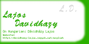 lajos davidhazy business card