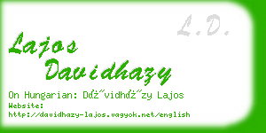 lajos davidhazy business card